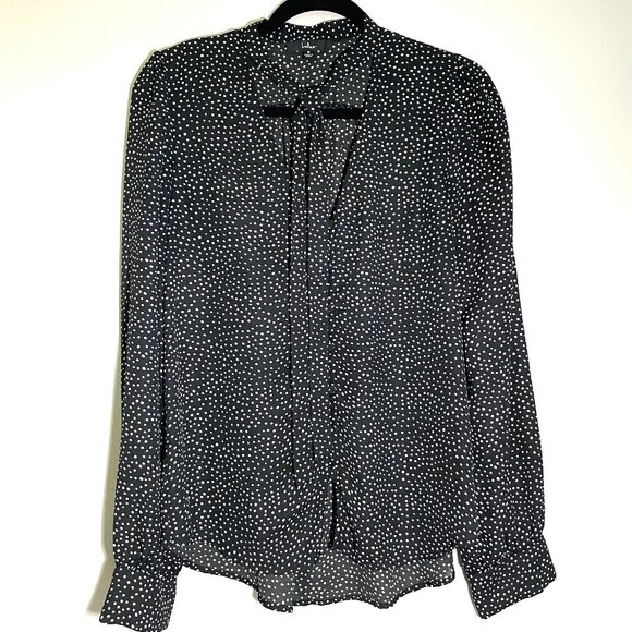 LULU’S | On The Spot Black Polka Dot‎ Button Up Top | Size Medium Women's - Picture 4 of 15